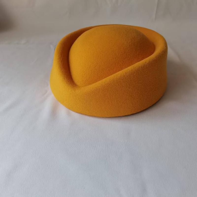 Cappello a Cilindro Riccio Retrò, Berretto di Lana Monocolore, Cappello Elegante da Banchetto Quotidiano per Donna