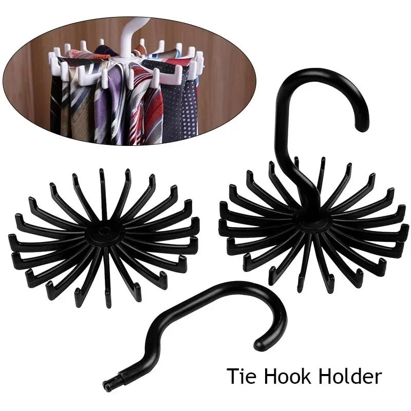 360 Degree Rotatable Tie Rack Scarf Organizer Silk Scarf Hanger Multifunctional Storage Rack Belt Holder Accessories New