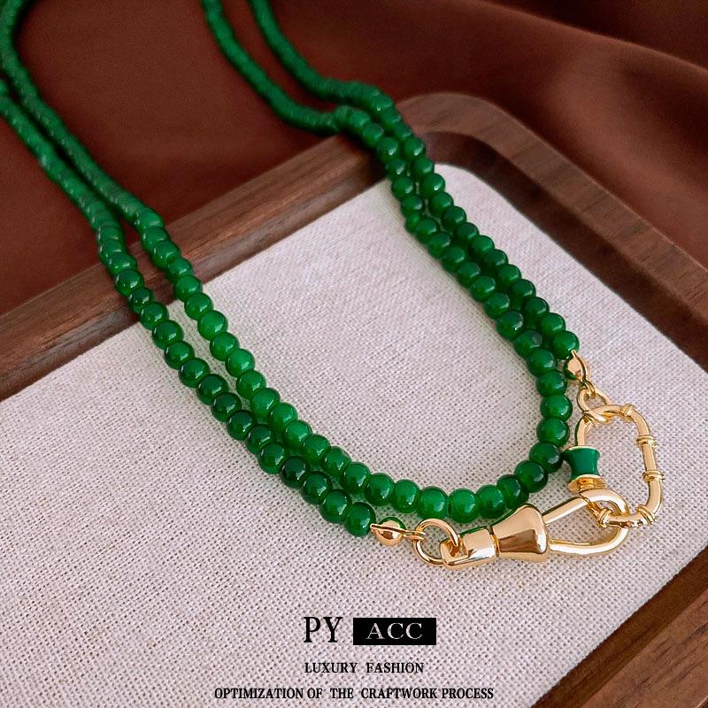 Elegante chinesische ovale Perlenkette: Luxuriöse, modische Schlüsselbeinkette für Damen