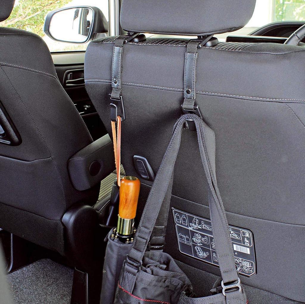 Napolex JK-104 Car Utility Hooks, Genuine Leather Feel, Luggage Hooks, Set of 2, Belt