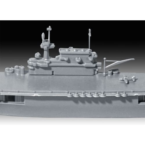 German Revell 1/1200 scale USS Enterprise CV-6 plastic model kit, model number 05824, molded in color