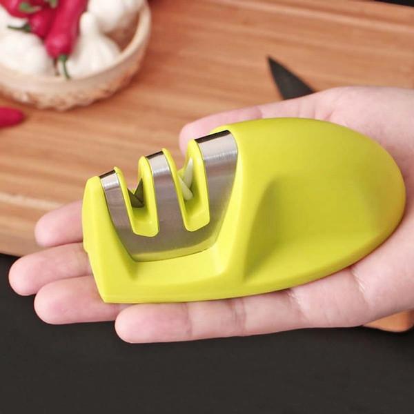 Grinder Knife Scissors Stone Steel Mini 2 Stage Double Groove Rod Sharpener Grindstone
