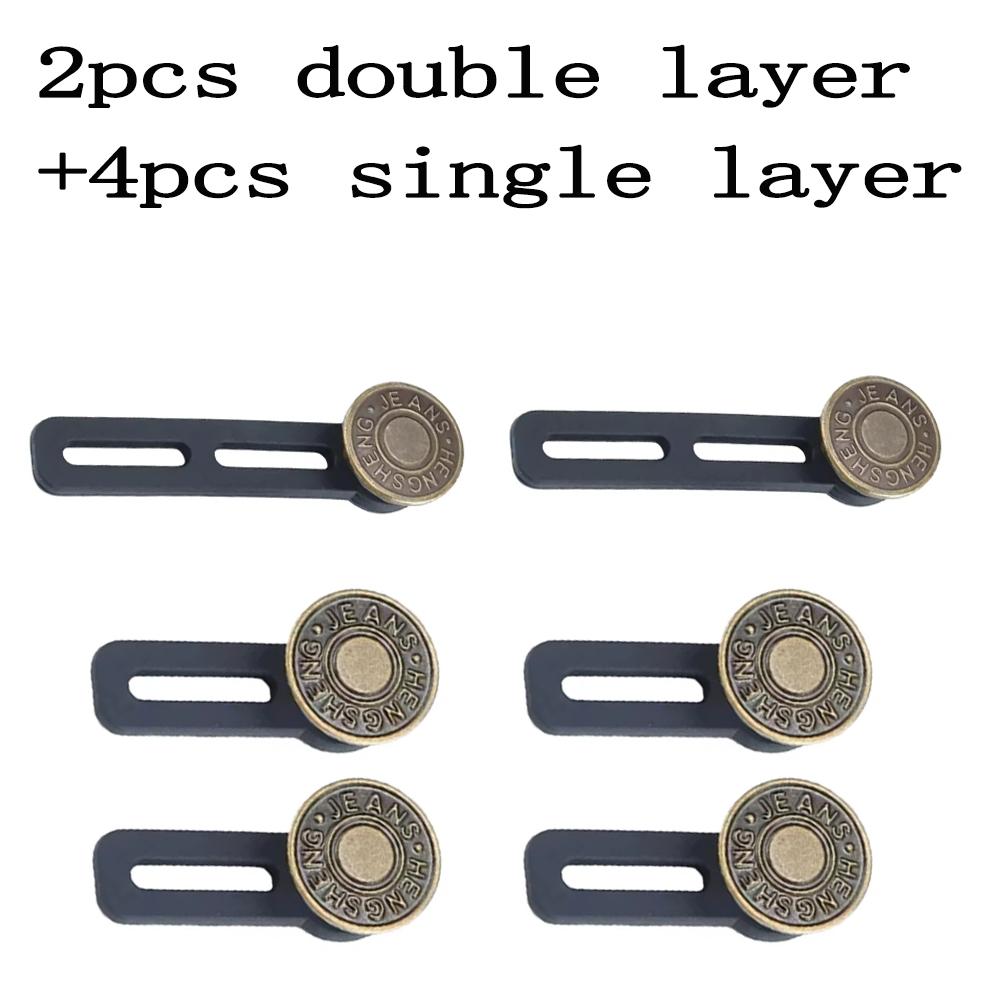 1-10pcs Alloy Button Extender Repeatedly Perfect Retractable Any Pants Sewing Waist Circumference Lengthening Button Fixing Kit