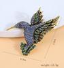 Elegant Vintage Hummingbird Brooch: Sparkling Diamond-Accent Women's Pin