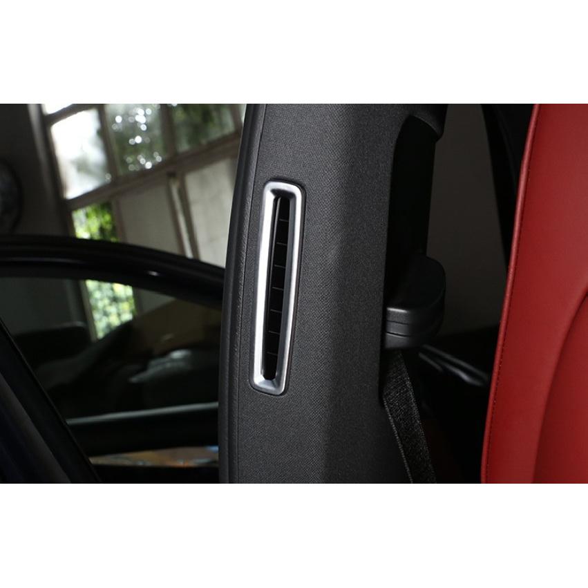 For Porsche Panamera 2010-2016 Matte Silver B Pillar Air Outlet Vent Cover Trim