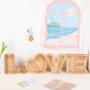 Heart-Shaped Wooden Letter Money Box Ornament - Creative Gift Idea