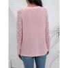 Blouses & Shirts - Women's Top, , Sexy Hollow Out Lace Patchwork Sheer Crew Neck Blouse