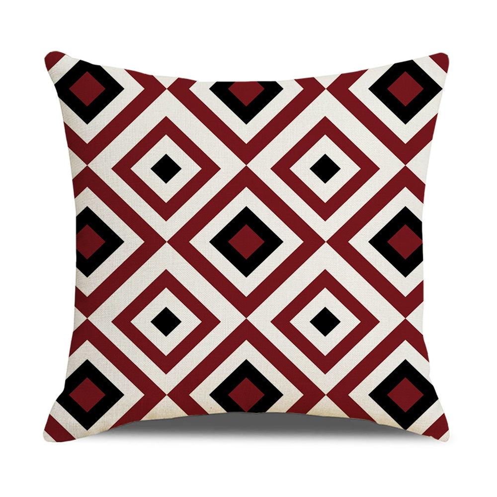 Daily Household Products Classic Simple Geometric Pillowcase Linen Office Cushion Waist Pillowcase