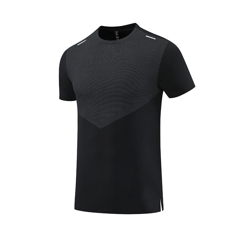 Men's Quick-Dry Sports Hiking Tee: Sweat-Wicking, Crew Neck, Short Sleeve, Digital Print Fitness Top