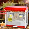 Kommerzieller elektrischer Doppelkessel-Popcornmaker mit Butterfly-Tischaufsatzdach