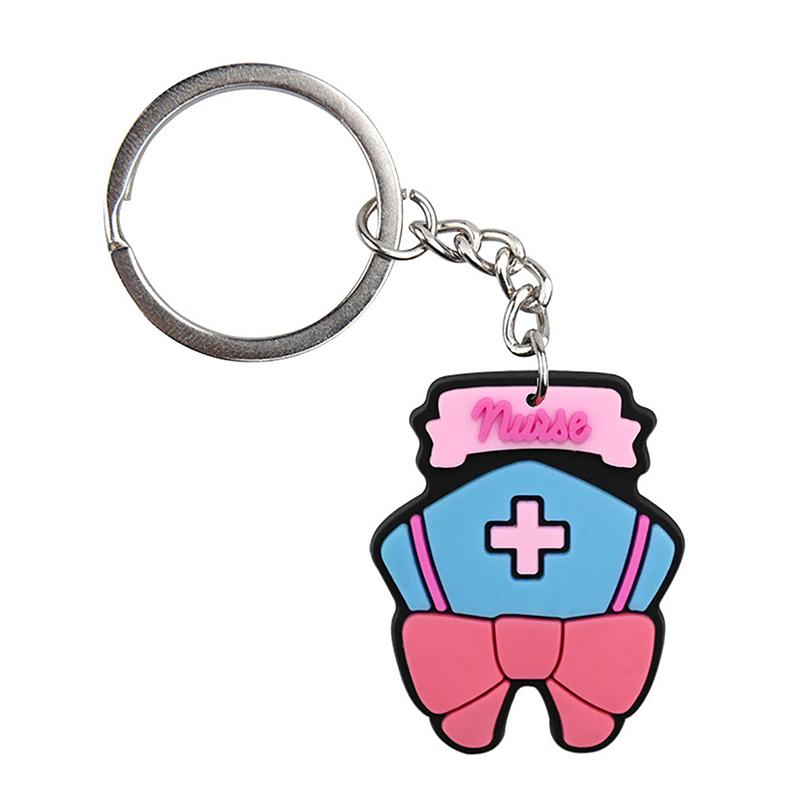 10Pz Portachiavi Medico Stetoscopio Uniforme da Infermiera Per Infermiera Medico Portachiavi Donne Uomini Moda Accessori Chiavi Medici Regalo per Amici