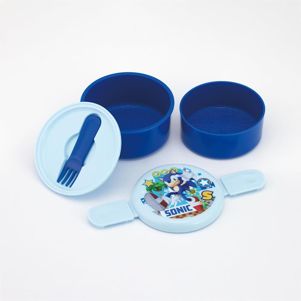 Skater Sonic 500ml Bento Made in Japan ONWR1AG-A Box, 2-Tier, Round, Antibacterial,