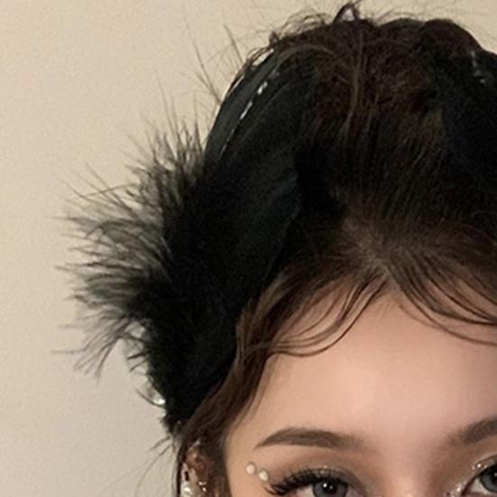 1 Paio Forcine per Capelli da Sposa Matrimonio Piuma Morbida Perla Sintetica Antiscivolo di Alta Gamma Leggere Incolore Festa Cocktail Banchetto Decorazione Testa Copricapo