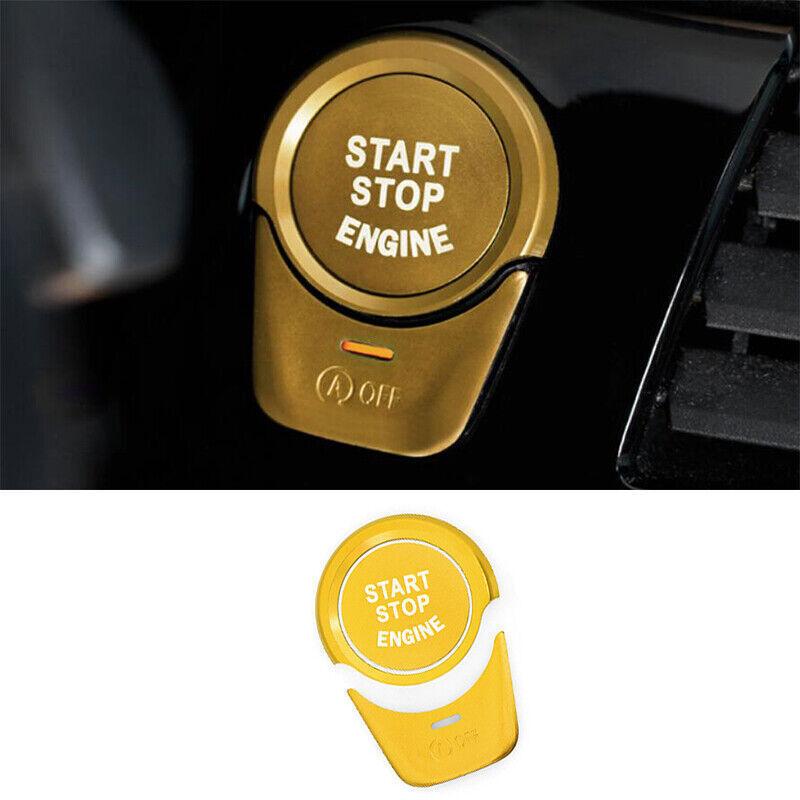 For BMW 7 Series 2016- Yellow Aluminum One-Button Start Switch Cover Trim