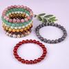 New European & American Style Cross Bracelet, 8MM Natural Stone Beaded Fashion Accessory
