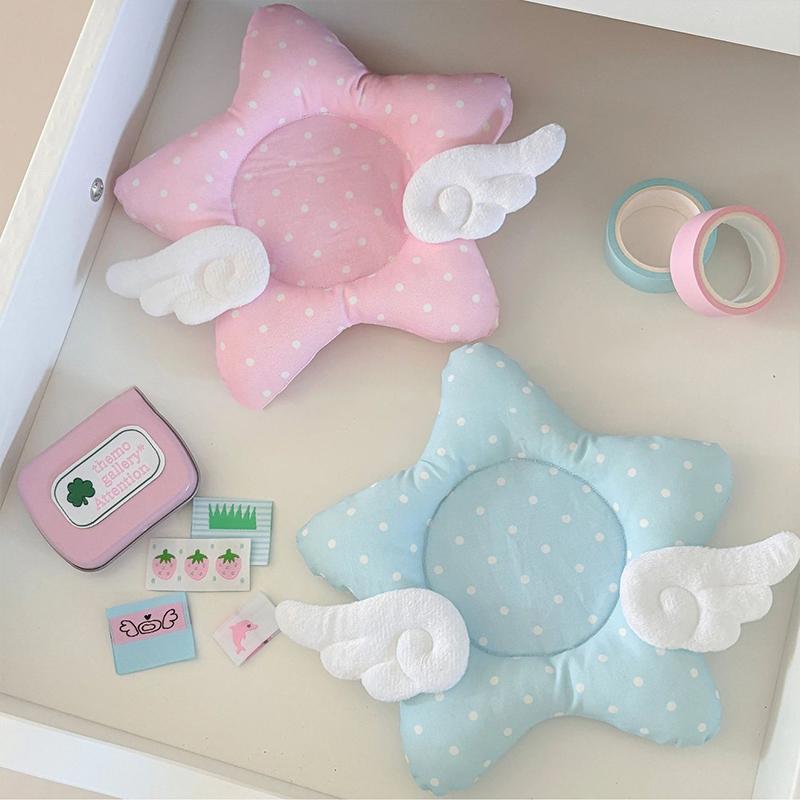 Blue Pink Polka Dot Star Wings Cushioned Heat Resistant Cup Coaster Korean Style Insulated Cup Mat Table Home Decor Photo Prop