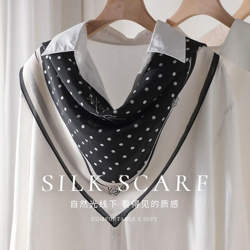 100% Pure Silk Square Scarf With Paisley Print Lightweight Wrap Women