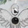 Metal Projection Pendant Christmas Angel Ornament Rhinestone Bird Butterfly Decoration Memory Keepsake Gift for Family Friends Couples Pet Owners