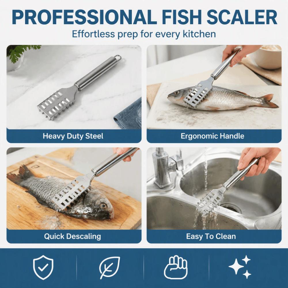 Handheld Fish Descaler Tool Stainless Steel Fish Skin Scraper Fish Scale Remover  Home Cooking