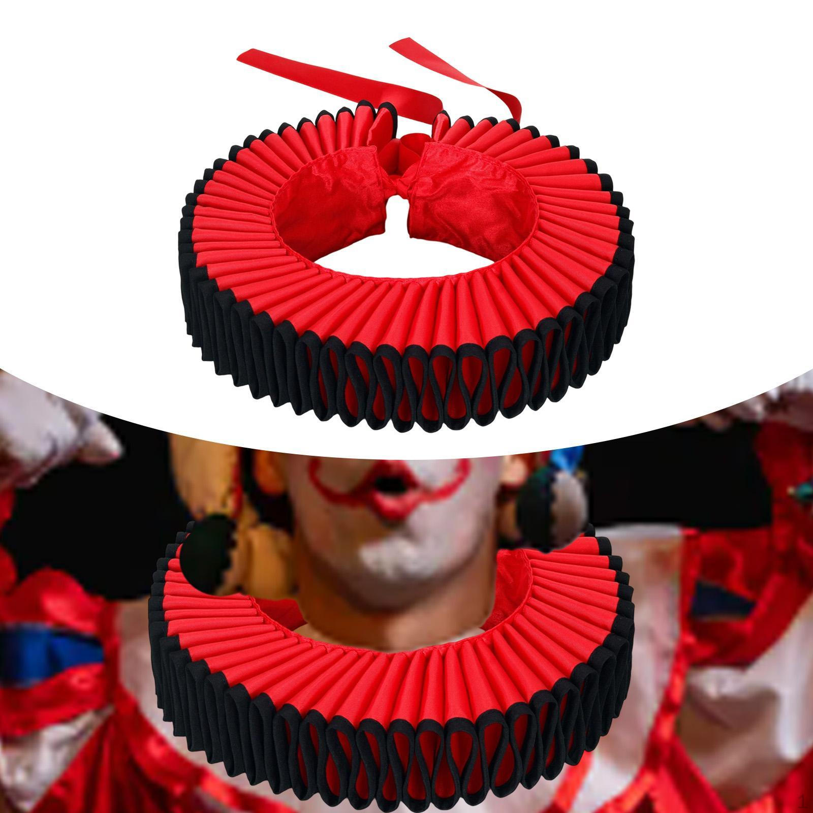 

Елизаветинский клоунский воротник-рюш, съемный, с рюшами, для праздничного реквизита Red Black