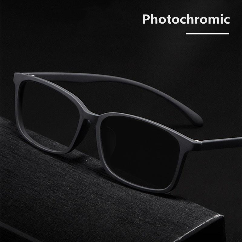 Fashionable Blue Light Blocking Reading Glasses gentlemen Photochromic Computer Eyeglasses Reading Magnifying Eyewear Presbyopic Diopters +1.5 2.5