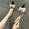 Fashion Crystals Women's Slippers and Ladies Sandals With Bow Jewels Rhenstone Shoes Slides Clappers 2025 Luxury Pvc On Sale 39 Shoe Vip