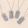 Laser engraved necklace alloy jewelry female couple pendant anime cartoon light luxury sweater chain
