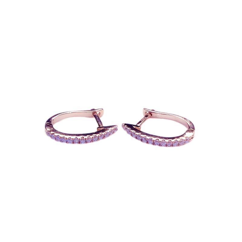 Purple Gold Color Gold Plated Rose Gold Zircon Shiny Purple Gold Universal Air Holder Earrings Accessories