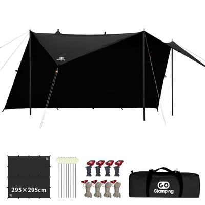 GOGlamping Square Tarp TC Square Tarp Polycotton Bonfire Safe Loops e nastro impermeabile speciale 500mm resistente alla pressione dell'acqua idrorepellente leggero