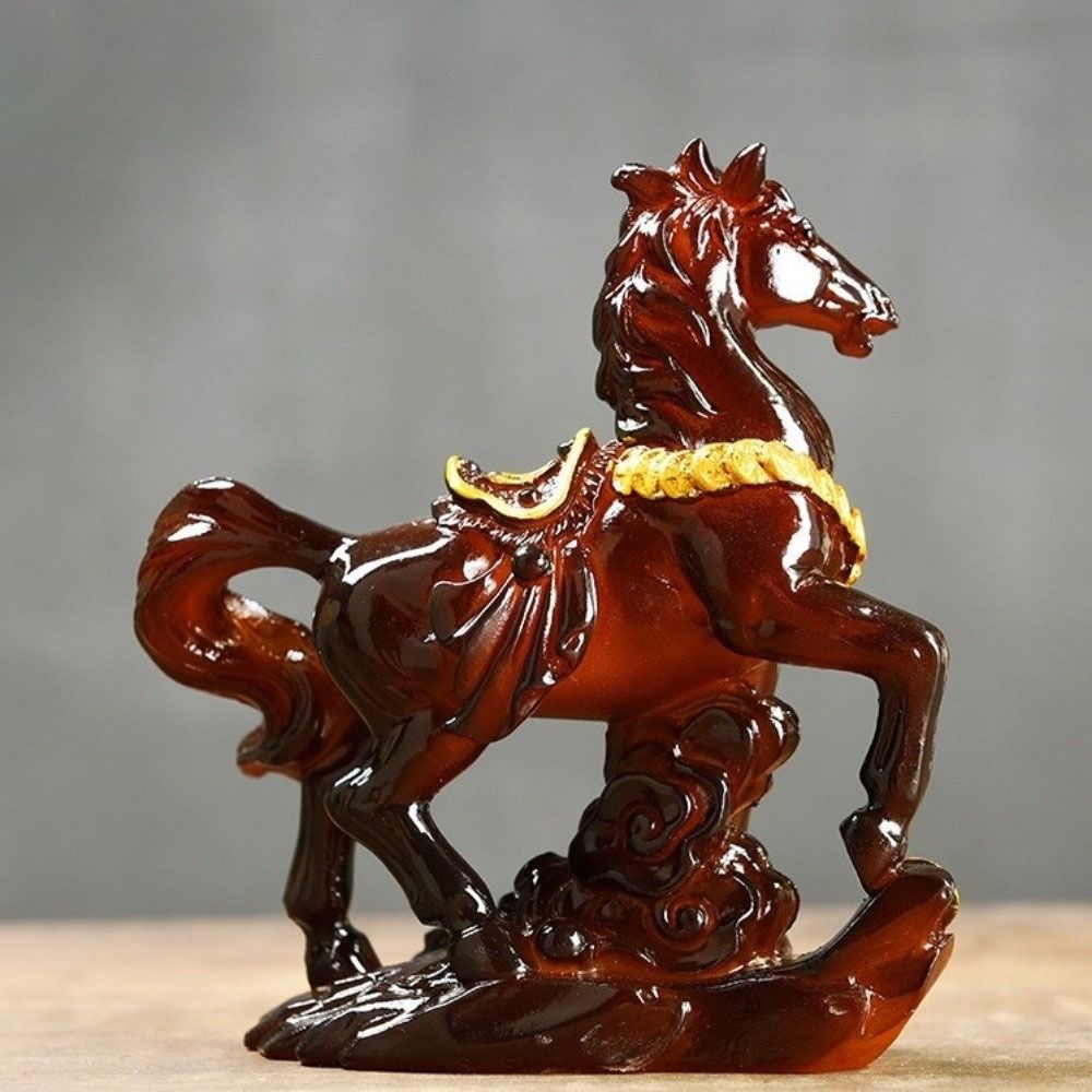High Temperatures Resin Horse Statue Money Symbol Base Tea Pet Sculpture  Display Decoration