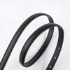 Niche Popular Genuine Leather Black Thin Belt Women's Decorative Dress Retro Gold Buckle Versatile Belt Women's Style