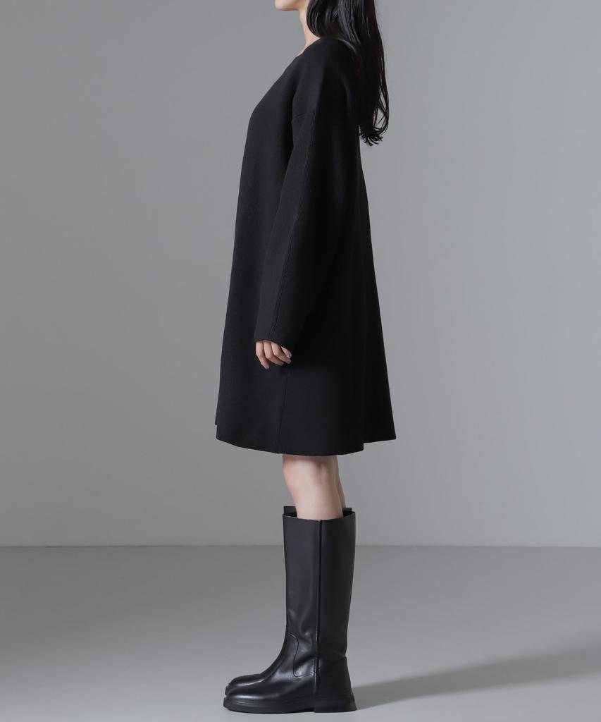 Nano Universe Mini Knit Size F Women's Dress, 020, Gray, 673-4219314