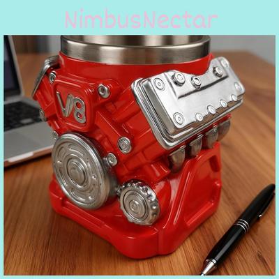 V8 Engine Mechanical Mug Resin Metal Coffee Cup For Car Lovers And Gift Giving