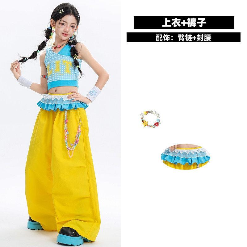 Mädchen Jazz Dance Outfit Kinder Hip Hop Bühnenauftritt Set Trendige Tanzkleidung
