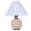 Pleated Table Lamp Ceramic LED Nordic Modern Nightstand Lamp for Bedside Living Room Bar Decor