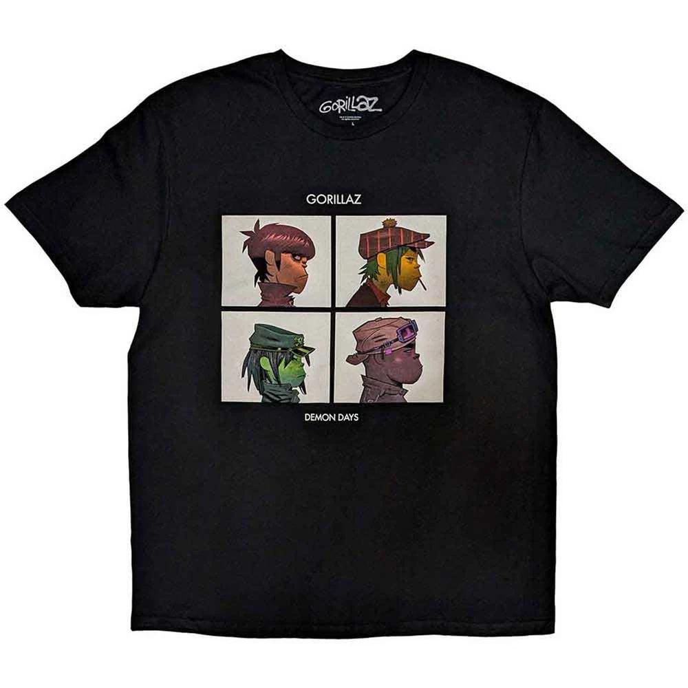 Official Gorillaz T Shirt Demon Days Black Classic Rock Indie Band Licensed Tee 2XL