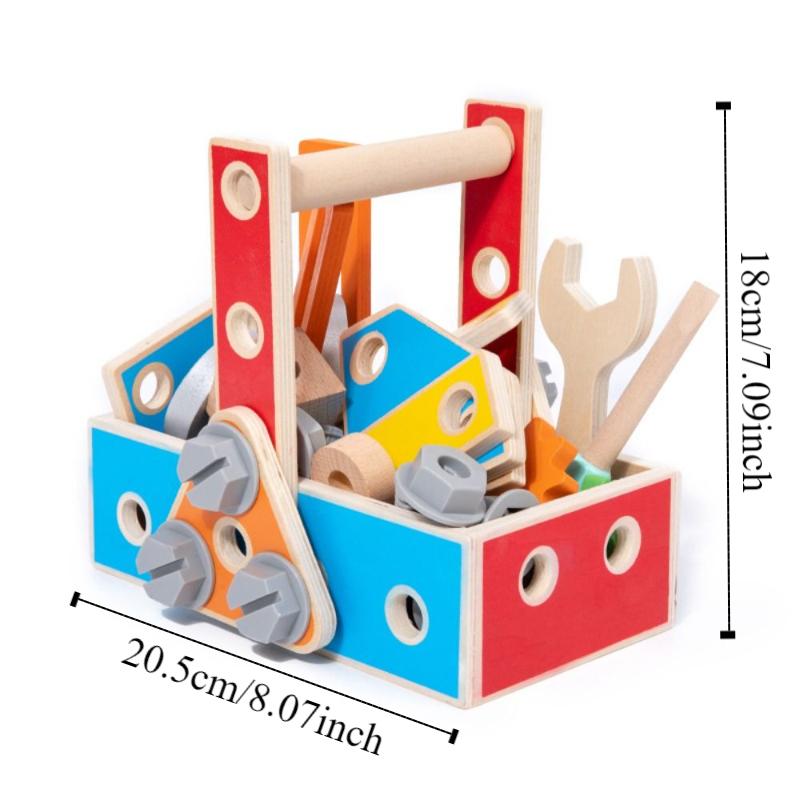 Wood Puzzle Nut Assembly Toy Toolbox Nut Screw Disassembly Toys  Home Decoration