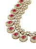 Pink Stones Antique Plated Traditional Kundan Necklace Earring & Maangtikka Set For Women