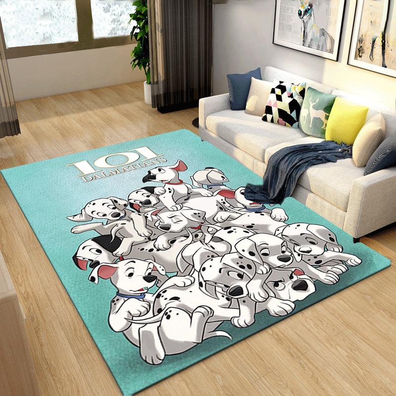 1pc 101 Dalmatians Pattern Area Rug Soft Flannel Floor Mat for Living Room,Office,Bedroom and Carpet,Sofa Coffee Table Floor Mat