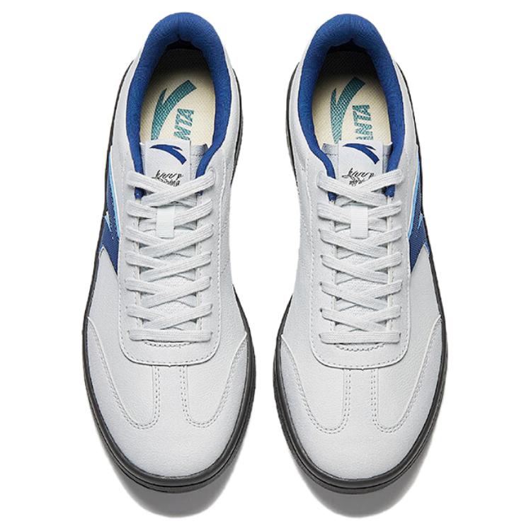 New ANTA Life Collection Skateboard Shoes Men's Low top Grass White Gray, Jade City Blue 912538033-3