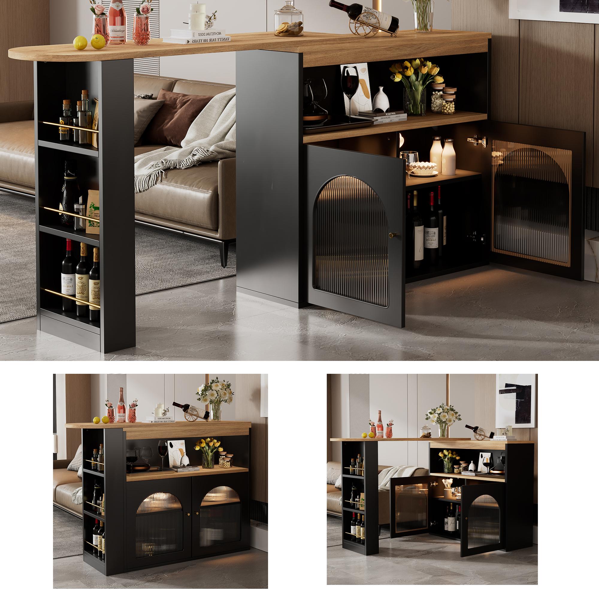 138-193X39X105CM Modern extendable bar table, dining