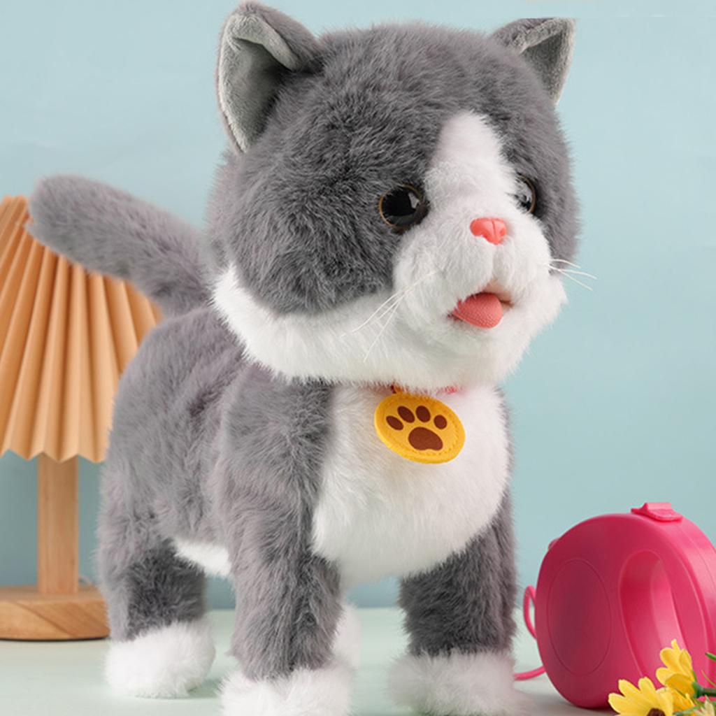 Electronic Interactive Plush Toy with Remote Control Leash Realistic Robot Puppy Toy for Ages 4 Up