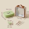 Cute Kids Bento Lunch Box Set Detachable 3 Compartment Plastic Meal Prep Food Storage Containers Microwavable Portable Snack Box