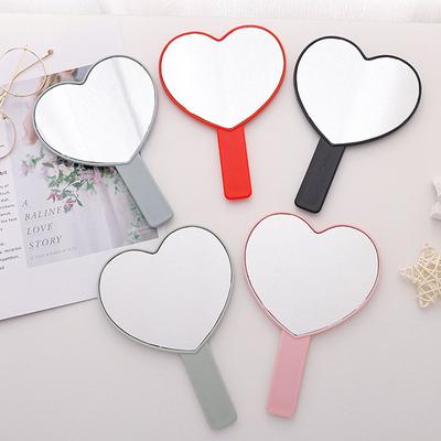 Portable Private Label Customized Logo Mirrors Hand-held Heart Shaped Makeup Mirrors
