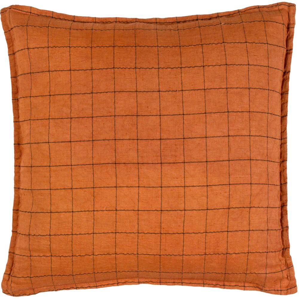 Yard Oxford Trim Linen Grid Cushion Cover