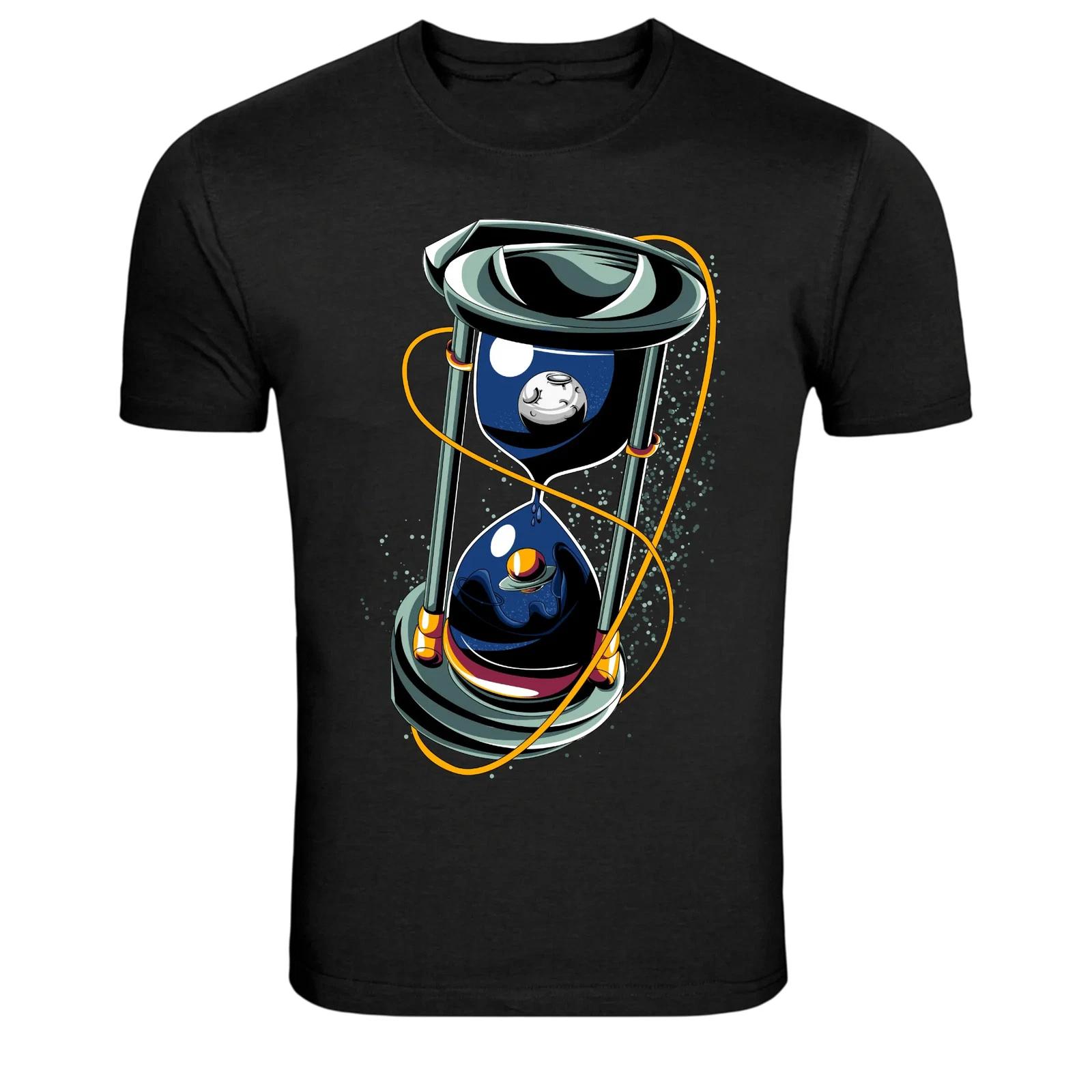 Cosmic Hourglass Space Time Graphic T Shirt Galaxy Art Tee S