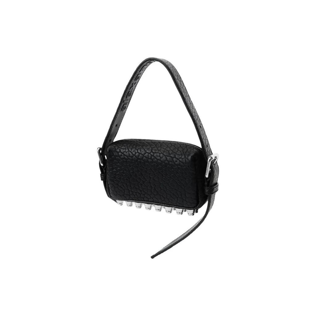 Alexander Wang Ricco Stud-Detailed Zipper Clutch Mini Lambskin Handbag for Women in Black