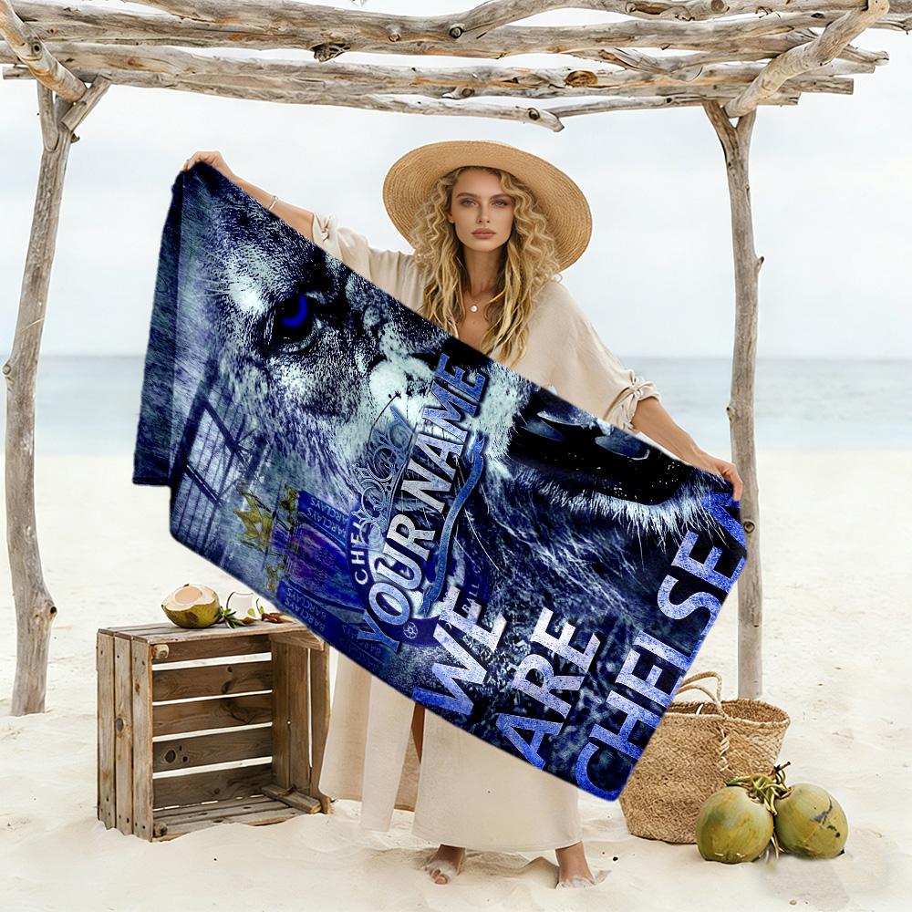 Chelsea Fc Football Player Personalized Name Beach Towel Super Soft & Absorbent