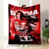 Legendary Formula One Driver Red Theme Design Flannel Blanket for Bedroom, Living Room, Sofa, and Nap Sofas