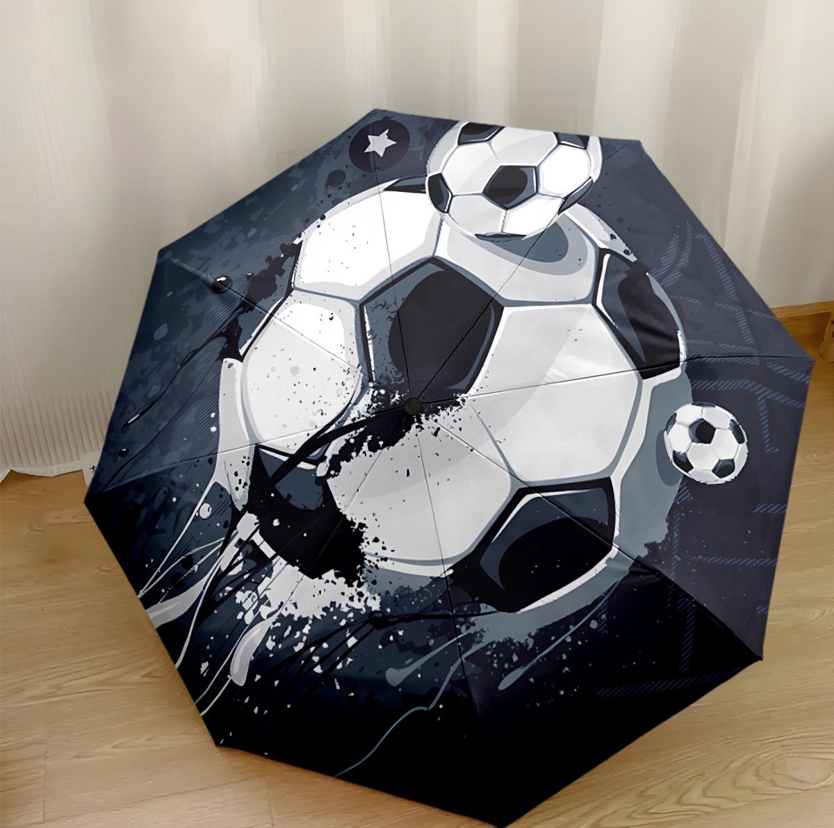

Soccer Ball Artwork Automatic Umbrella Sturdy 8-Rib Shaft Compact Design for Women/Men Elegant Women s Umbrella Spiritual Gift
